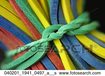 Stock Photo - colorful, closeup, 
rubber bands, 
rubberbands, bunch. 
fotosearch - search 
stock photos, 
pictures, images, 
and photo clipart
