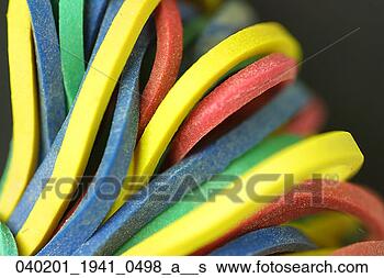 Stock Photo - colorful, closeup, 
rubber bands, 
rubberbands, bunch. 
fotosearch - search 
stock photos, 
pictures, images, 
and photo clipart