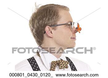 Stock Photo - caucasian, entomologist, 
clown, bowtie, 
butterfly. fotosearch 
- search stock 
photos, pictures, 
images, and photo 
clipart