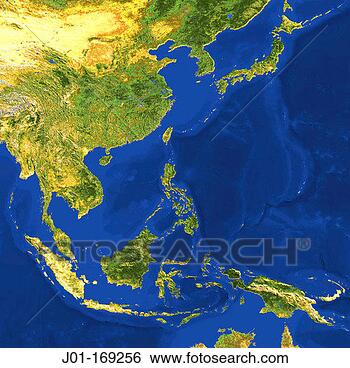 Stock Photo - avhrr natural 
colour satellite 
image of indochina 
and japan with. 
fotosearch - search 
stock photos, 
pictures, images, 
and photo clipart