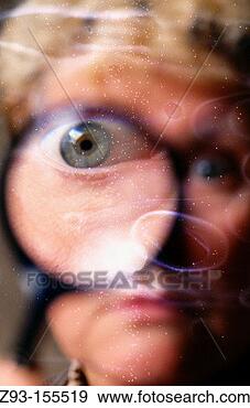 Stock Photograph - woman's distorted 
face and eye. 
fotosearch - search 
stock photos, 
pictures, images, 
and photo clipart