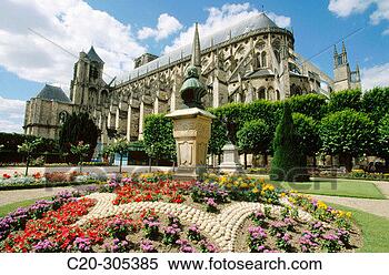 Stock Image - archbishop´s gardens 
and saint-etienne 
cathedral bourges 
cher centre. fotosearch 
- search stock 
photos, pictures, 
images, and photo 
clipart
