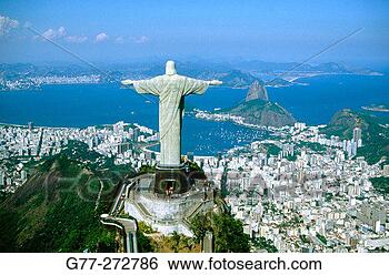 Stock Photo - statue of christ 
the redeemer in 
mt corcovado rio 
de janeiro brazil. 
fotosearch - search 
stock photos, 
pictures, images, 
and photo clipart