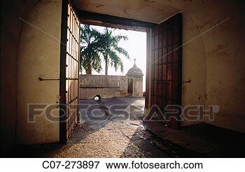 Picture - this historic 
door into the 
walled city of 
old san juan gives 
onto. fotosearch 
- search stock 
photos, pictures, 
images, and photo 
clipart