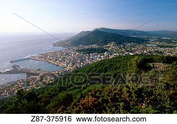Stock Photo - a guarda village, 
 view from castro 
de santa tecla 
pontevedra. fotosearch 
- search stock 
photos, pictures, 
images, and photo 
clipart