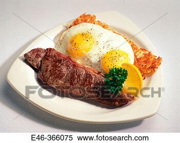 Stock Image - breakfast food 
steack and eggs. 
fotosearch - search 
stock photos, 
pictures, images, 
and photo clipart