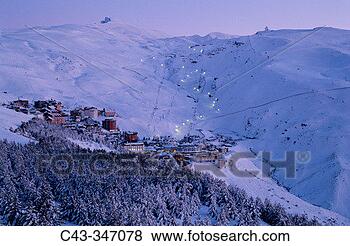 Stock Photo - snowy january 
landscape in solynieve 
skiing resort 
by pico veleta. 
fotosearch - search 
stock photos, 
pictures, images, 
and photo clipart