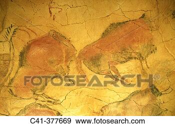 Stock Photograph - prehistoric painting 
of the altamira 
cave santander 
spain. fotosearch 
- search stock 
photos, pictures, 
images, and photo 
clipart