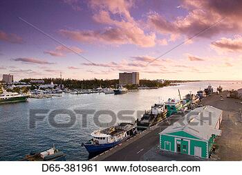 Stock Photography - bahamas,  new 
providence island, 
 nassau: port 
of nassau,  sunrise. 
fotosearch - search 
stock photos, 
pictures, images, 
and photo clipart