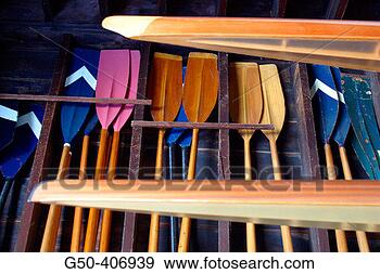 Stock Photograph - oars at rowing 
facility boston, 
massachusetts 
usa. fotosearch 
- search stock 
photos, pictures, 
images, and photo 
clipart