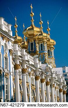 Stock Photograph - facade and church 
belfries of catherine 
palace,  pushkin 
st. fotosearch 
- search stock 
photos, pictures, 
images, and photo 
clipart