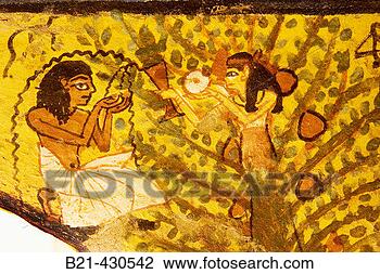Stock Photo - mural paintings 
in the tomb of 
peshedu,  deir 
el-medineh valley 
of. fotosearch 
- search stock 
photos, pictures, 
images, and photo 
clipart