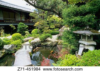 Stock Photo - traditional ryokan 
garden, tsumago 
kiso valley, japan. 
fotosearch - search 
stock photos, 
pictures, images, 
and photo clipart