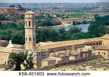 Stock Photo - cistercian monastery 
of rueda by ebro 
river,  sástago 
zaragoza. fotosearch 
- search stock 
photos, pictures, 
images, and photo 
clipart