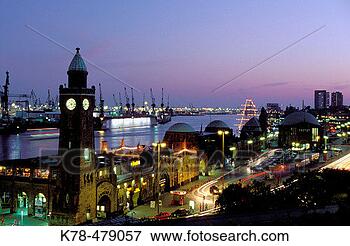 Picture - germany, hamburg 
landungsbrucken, 
port of hamburg, 
st pauli. fotosearch 
- search stock 
photos, pictures, 
images, and photo 
clipart