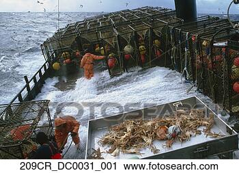 Stock Photography - fisherman work 
on deck bad weather 
bering sea ak 
/nopilio crab 
season. fotosearch 
- search stock 
photos, pictures, 
images, and photo 
clipart