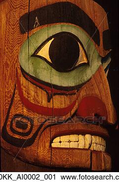 Stock Photography - totem pole face 
detail bight state 
park ketchikan 
alaska. fotosearch 
- search stock 
photos, pictures, 
images, and photo 
clipart