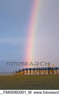 Hazır Fotoğraf - gökkuşaği,   üstünde, 
  trans-alaska, 
  boru hattı, 
  arktik. fotosearch 
- foto, resim, 
görüntü ve foto 
klipart ara