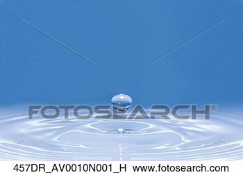 Banco de Imagem - fim,   cima,  
 água,   gota, 
  bater,   superfície, 
  água. fotosearch 
- busca de fotos, 
imagens e clipart
