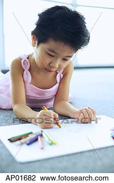 Stock Photo - young girl lying 
on floor, drawing. 
fotosearch - search 
stock photos, 
pictures, images, 
and photo clipart