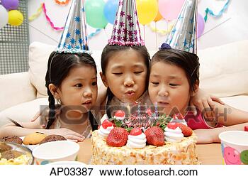 Picture - three girls celebrating 
a birthday. fotosearch 
- search stock 
photos, pictures, 
images, and photo 
clipart