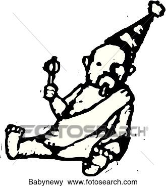 Clip Art - baby new year. 
fotosearch - search 
clipart, illustration, 
drawings and vector 
eps graphics images