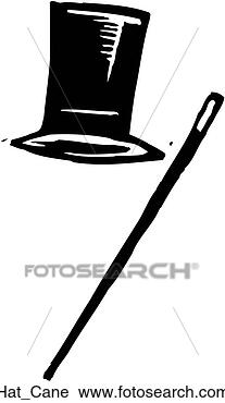 Clipart - hat & cane. fotosearch 
- search clipart, 
illustration, 
drawings and vector 
eps graphics images