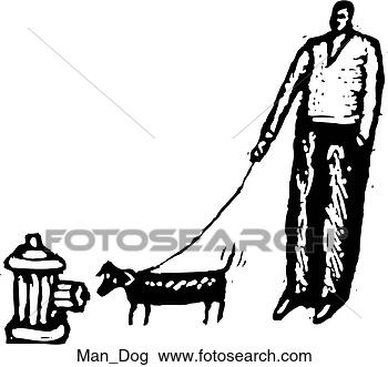 Clipart - man w/ dog. fotosearch 
- search clipart, 
illustration, 
drawings and vector 
eps graphics images