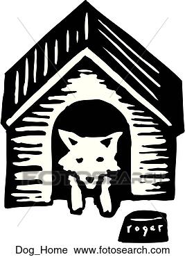 Clipart - dog home. fotosearch 
- search clipart, 
illustration, 
drawings and vector 
eps graphics images