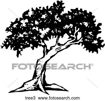 Black and White Tree Clip Art