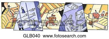 Arquivos de Ilustração - negócio,  viagem. 
fotosearch - busca 
de ilustrações 
clipeart e desenhos