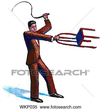 Stock Illustration - man with whip 
& chair. fotosearch 
- search clipart, 
illustration, 
drawings and vector 
eps graphics images