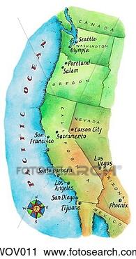 Clipart - map of american 
west coast. fotosearch 
- search clipart, 
illustration, 
drawings and vector 
eps graphics images