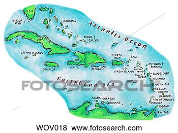 Stock Illustration - map of caribbean 
islands. fotosearch 
- search clipart, 
illustration, 
drawings and vector 
eps graphics images