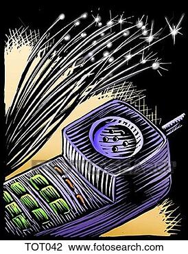 Clip Art - telefone,  fibra, 
 óptica. fotosearch 
- busca de ilustrações 
clipeart e desenhos