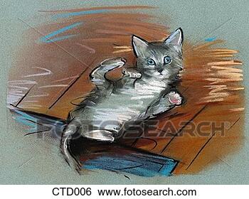 Stock Illustration - kitten playing 
on the floor. 
fotosearch - search 
clipart, illustration, 
drawings and vector 
eps graphics images