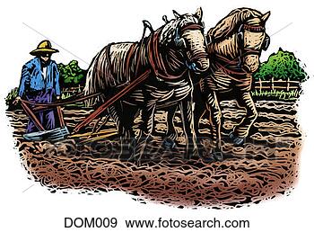 Stock Illustration - horses pulling 
plow. fotosearch 
- search clipart, 
illustration, 
drawings and vector 
eps graphics images