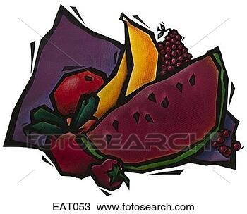 Desenho - fresco,  fruta. 
fotosearch - busca 
de ilustrações 
clipeart e desenhos