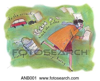 Clipart - mulher,  apressar. 
fotosearch - busca 
de ilustrações 
clipeart e desenhos