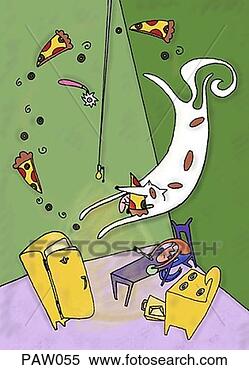 Stock Illustration - dog eating pizza. 
fotosearch - search 
clipart, illustration, 
drawings and vector 
eps graphics images