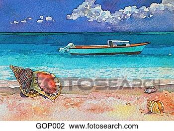 Clip Art - caribbean beach. 
fotosearch - search 
clipart, illustration, 
drawings and vector 
eps graphics images