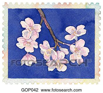 Clip Art - cherry blossom. 
fotosearch - search 
clipart, illustration, 
drawings and vector 
eps graphics images