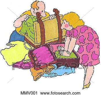 Clipart - mr & mrs packing 
for trip. fotosearch 
- search clipart, 
illustration, 
drawings and vector 
eps graphics images