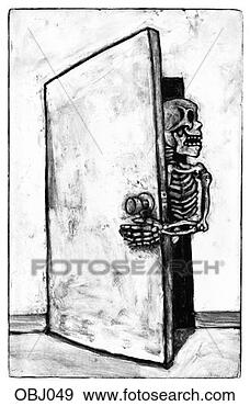 Arquivos de Ilustrações - esqueleto,  armário. 
fotosearch - busca 
de ilustrações 
clipeart e desenhos