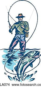 Stock Illustration - man fly fishing. 
fotosearch - search 
clipart, illustration, 
drawings and vector 
eps graphics images