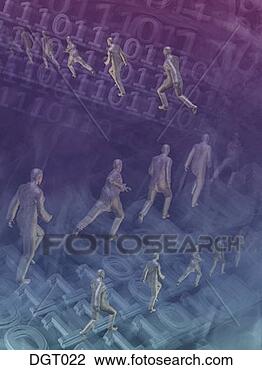 Clip Art - man running & 
binary code. fotosearch 
- search clipart, 
illustration, 
drawings and vector 
eps graphics images