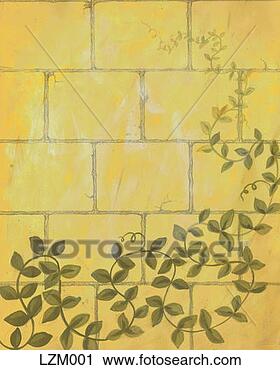 Clipart - yellow brick wall 
with vine. fotosearch 
- search clipart, 
illustration, 
drawings and vector 
eps graphics images