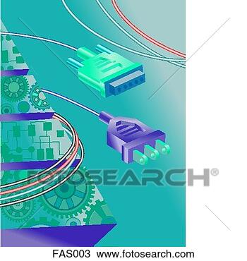 Drawing - connector  cable, 
gears & microchips. 
fotosearch - search 
clipart, illustration, 
drawings and vector 
eps graphics images