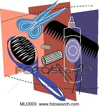Drawing - hairstyling utensils. 
fotosearch - search 
clipart, illustration, 
drawings and vector 
eps graphics images