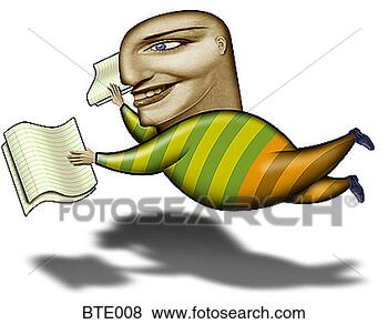 Stock Illustration - flying with documents. 
fotosearch - search 
clipart, illustration, 
drawings and vector 
eps graphics images